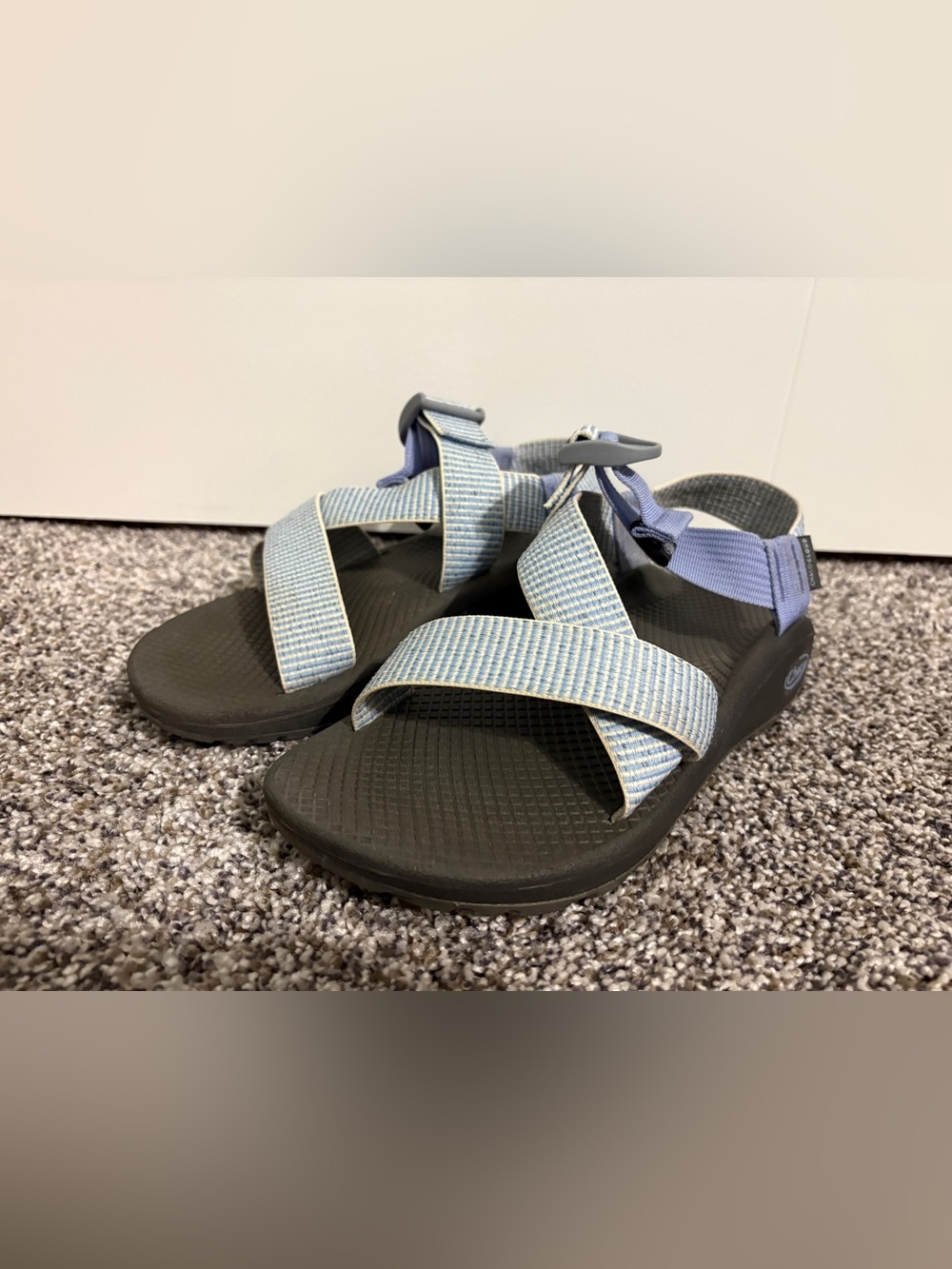Chaco Women's Mega Z Cloud Sandals - Pale Blue and Cream - Picture 3 of 7